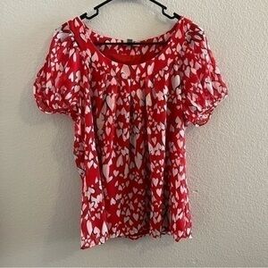 Heart print blouse